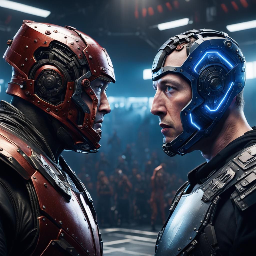 Cyberpunk Boxing Match: Face to Face
