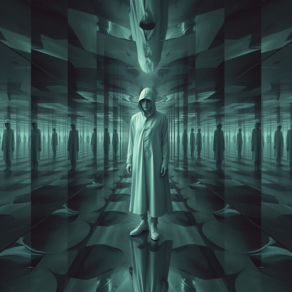 Infinite Reflections: A Hyperrealistic Futurism Paradox