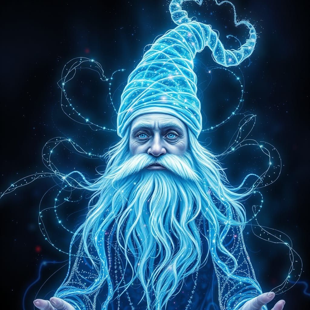 Ethereal Dwarf Portrait in Dreamlike Landscape