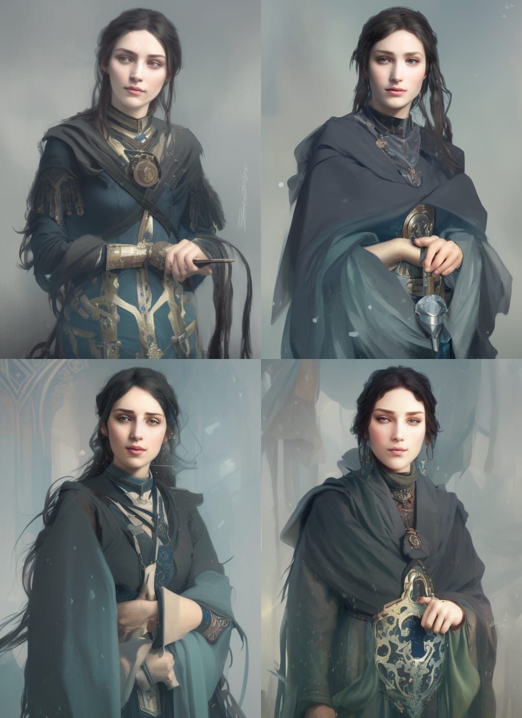 Detailed Portrait Inspired by Art Nouveau