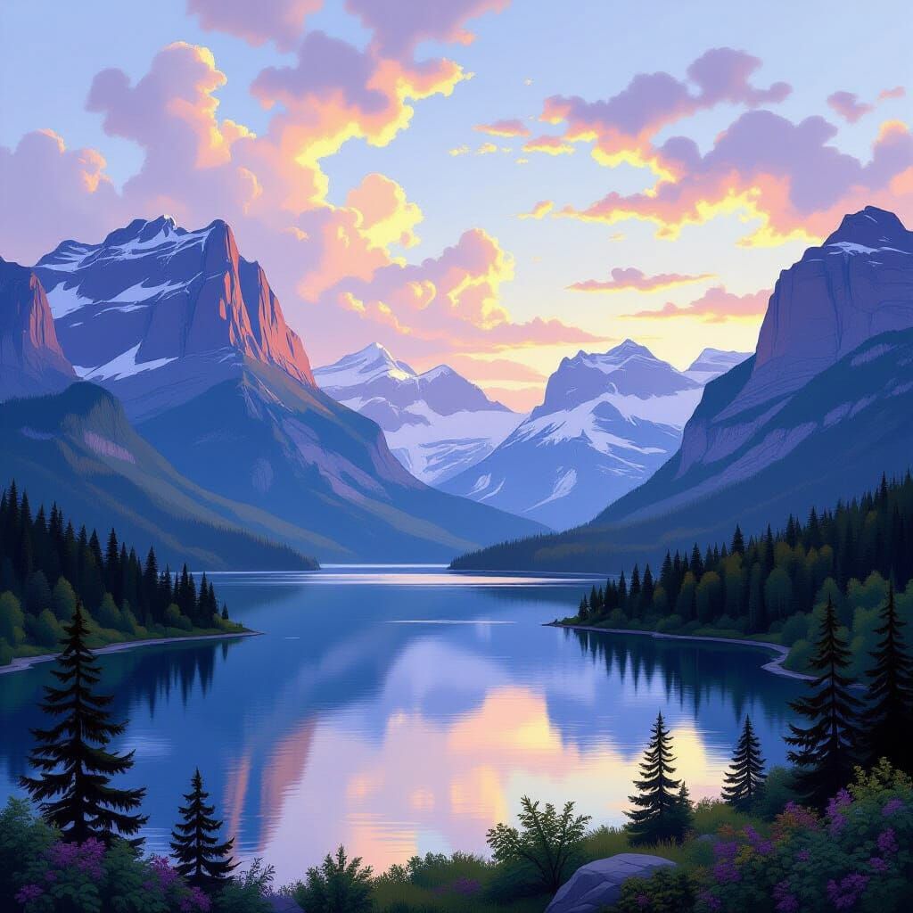 Glacier National Park AI Image