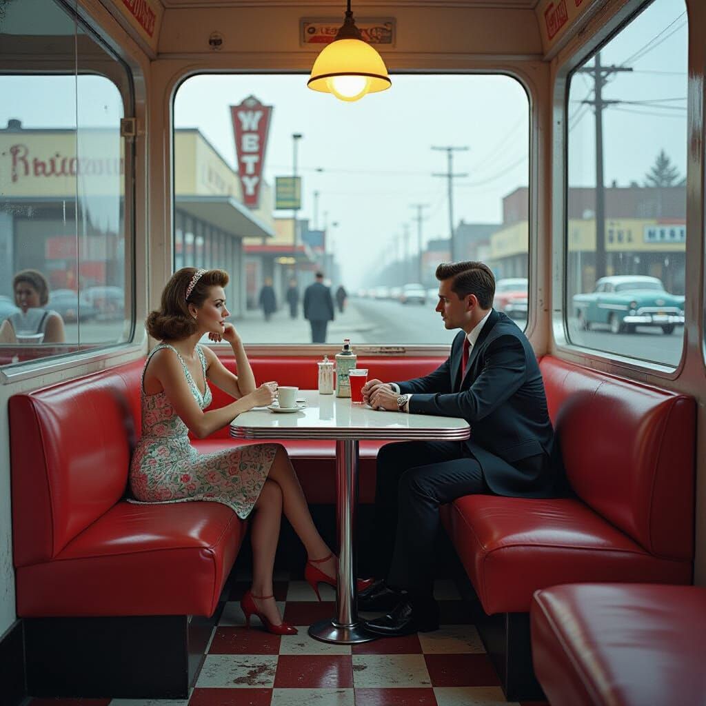 Diner Juxtaposition: 1950s vs. Post-Apocalyptic Wasteland