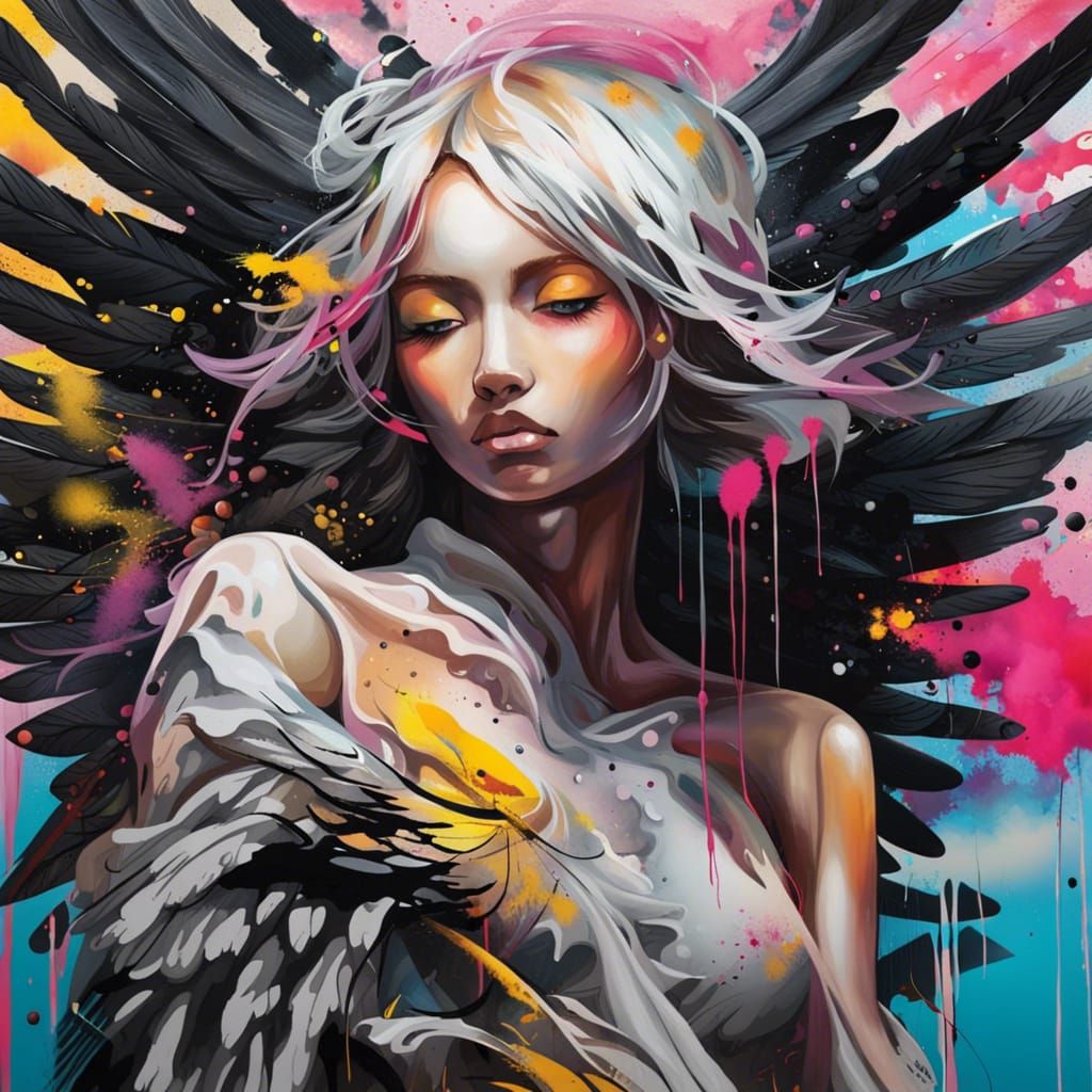 Angel with Black Wings in Japanese Art