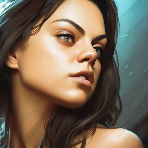 Mila Kunis Portrait in Artstation Style