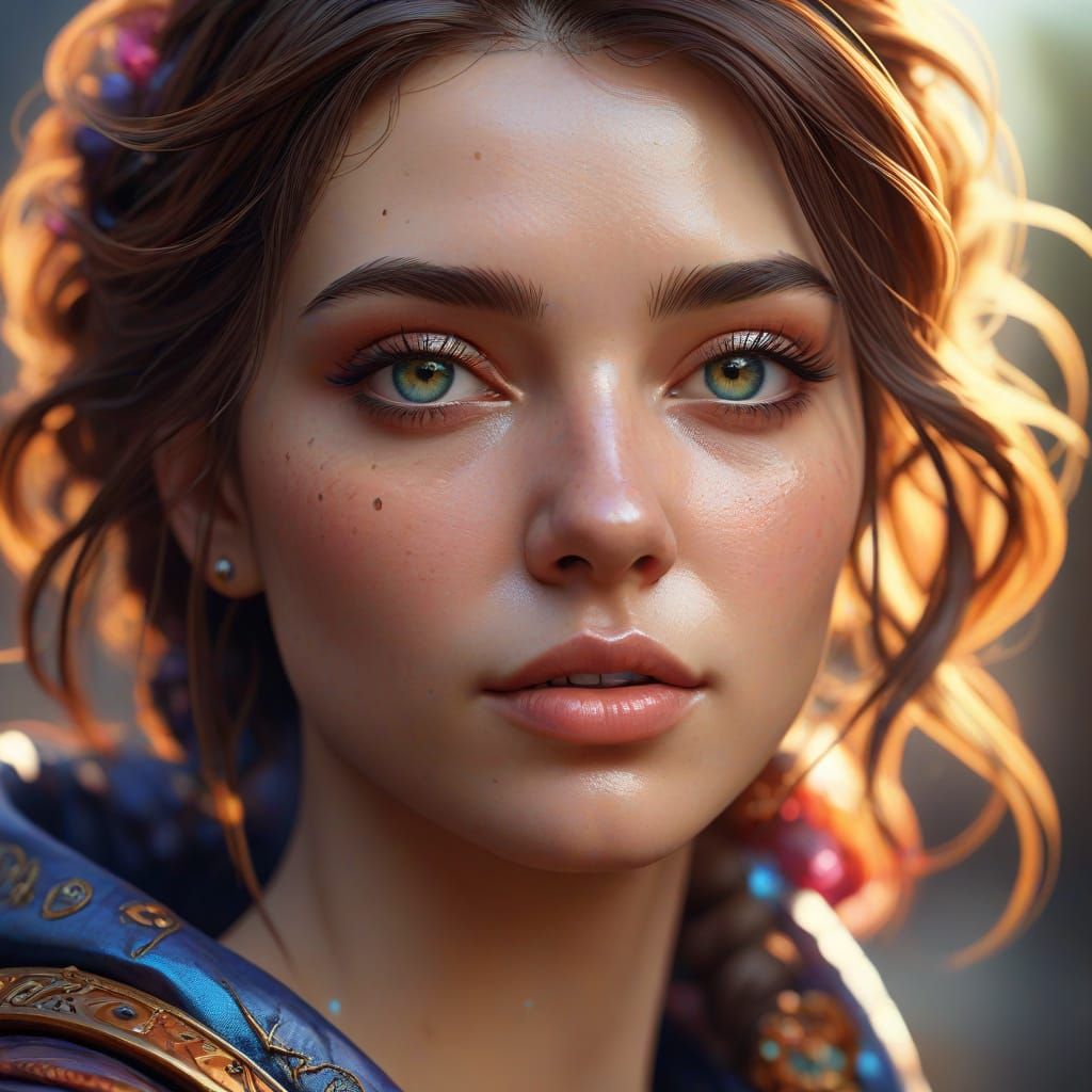 Beautiful Woman Portrait in Soft Sunlight