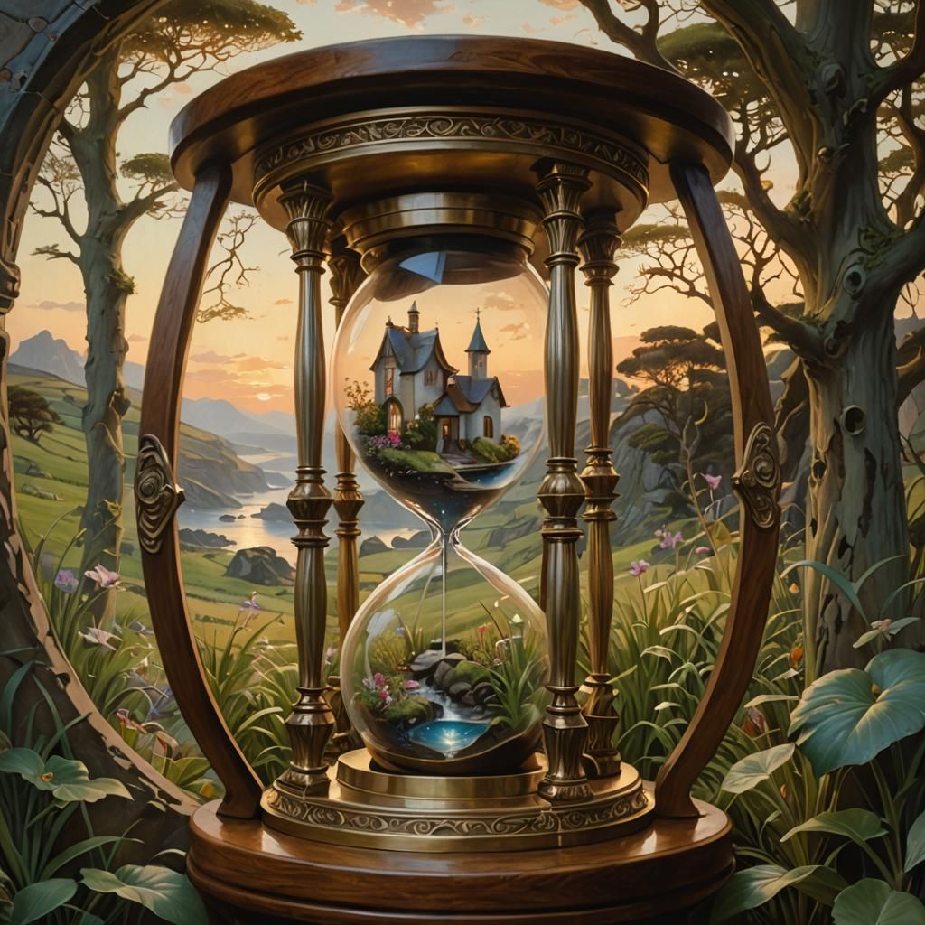 Dreamy Hourglass Landscape in Classical Style