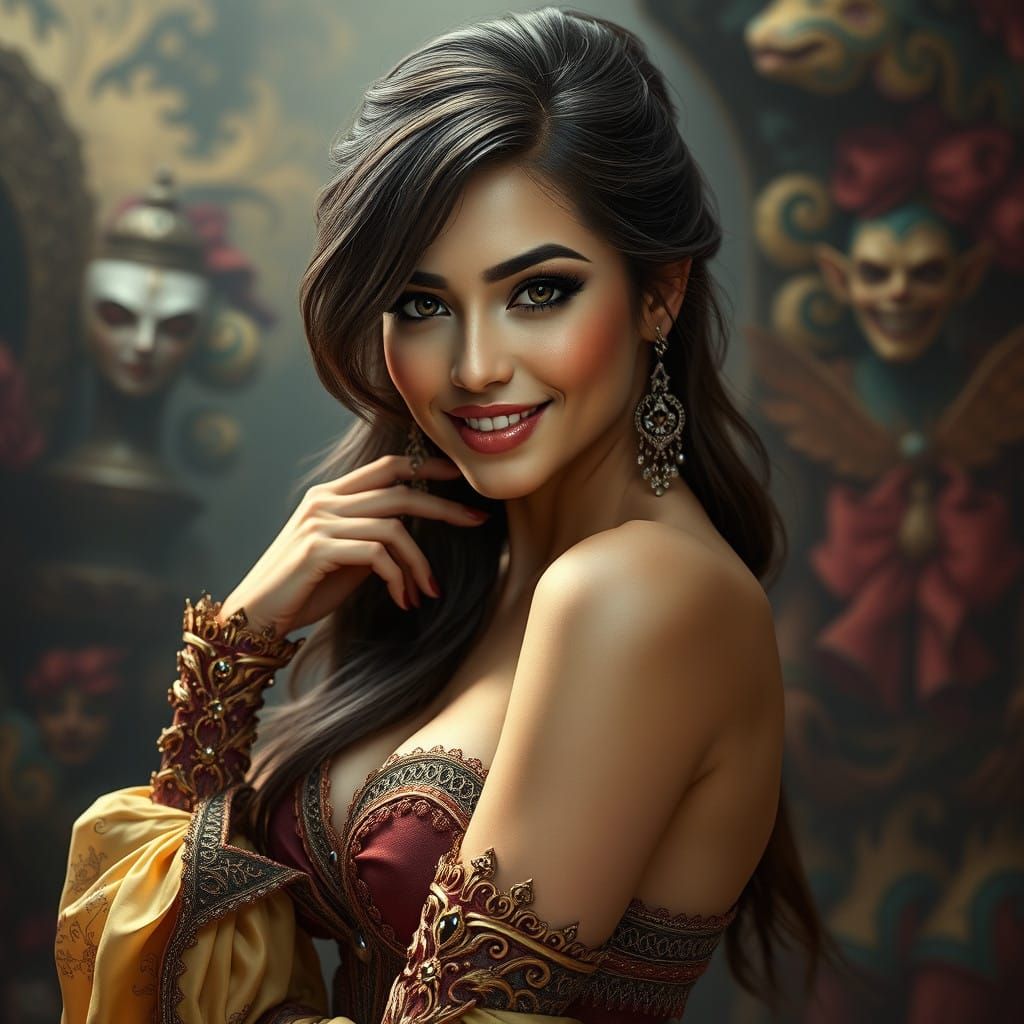 Waifu Goddess Posing in Elegant Fantasy Attire