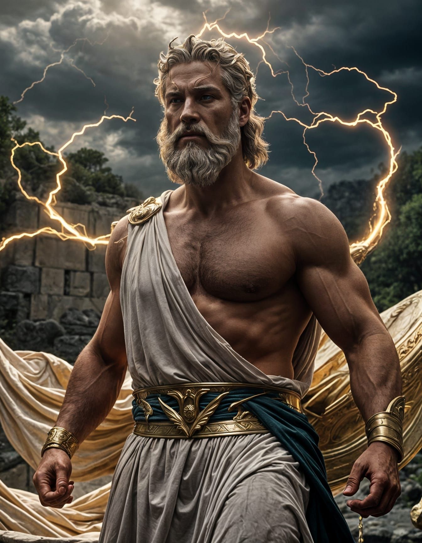 Zeus, King of the Olympian Gods, Commanding Presence