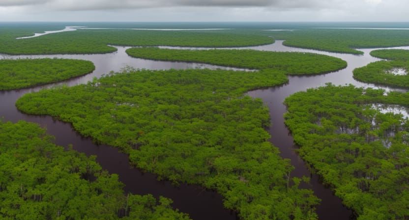 Florida Everglades Swamp Gas Digital Matte Painting