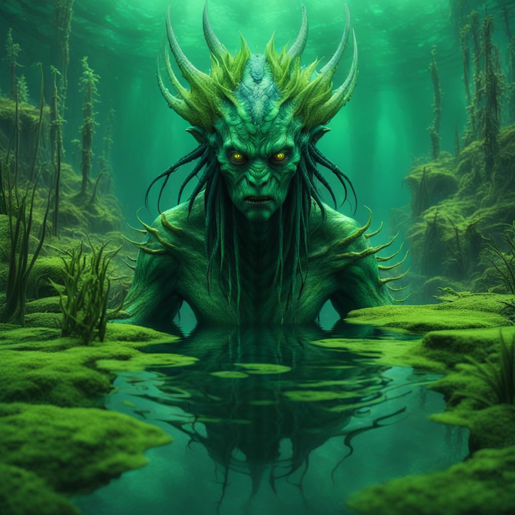 Mythical Water Queen in Ancient Magical Lake