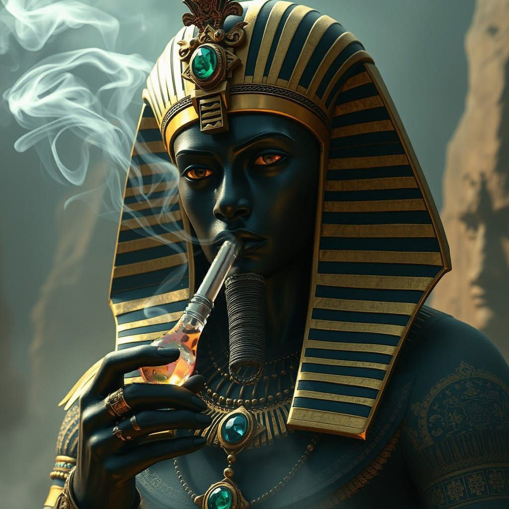 Egyptian Pharaoh Smokes Meth in a Fantastical Setting