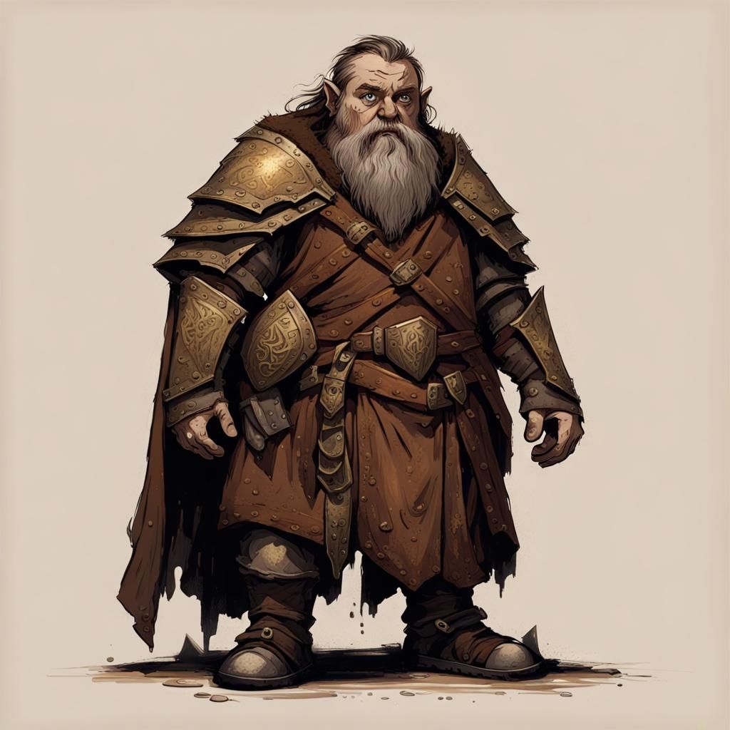 Gothic Dwarf Knight in Dark Fantasy Art Style