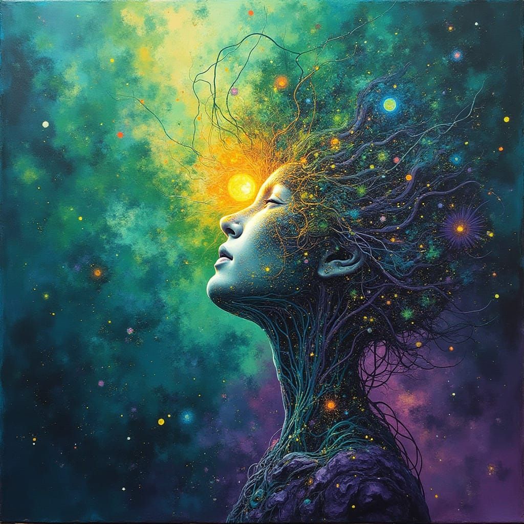 Emerging Cosmic Conscience in Whirling Colors