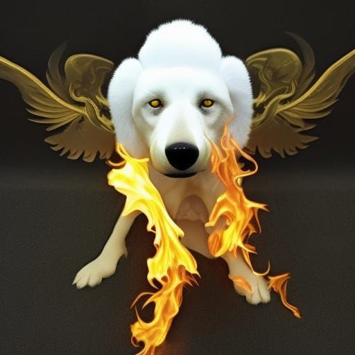 Fiery Toxic Skull Doberman Wolf in Flames