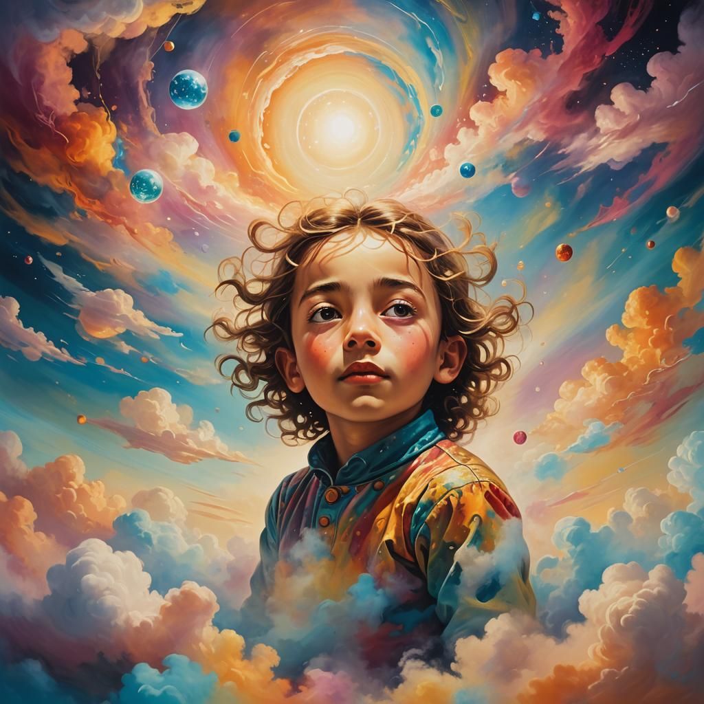 Ethereal Child in Surreal Dreamscape