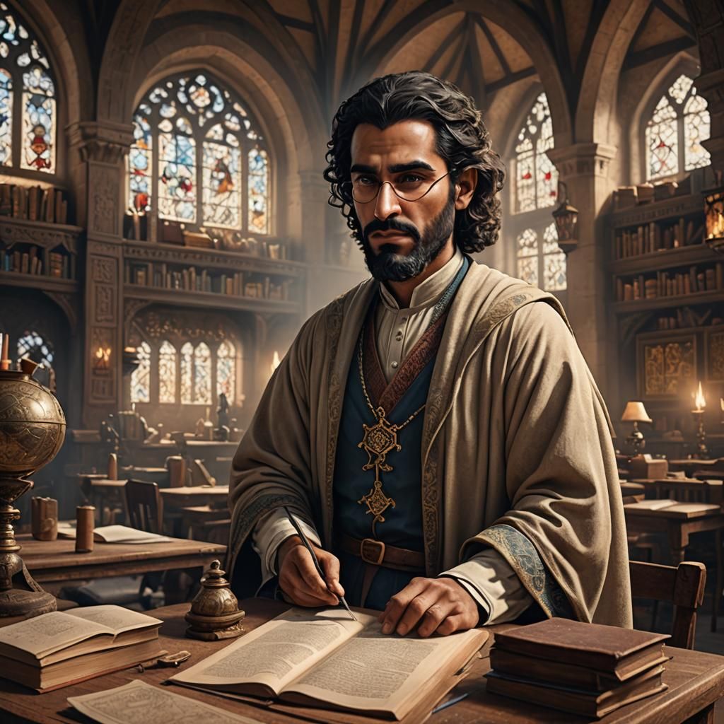 Medieval Middle Eastern Professor Prepares Lecture
