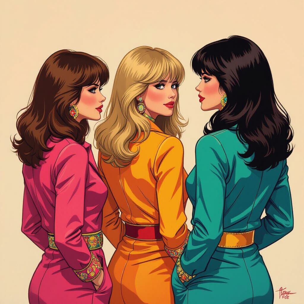 The Bangles in Psychedelic Pop Art Style