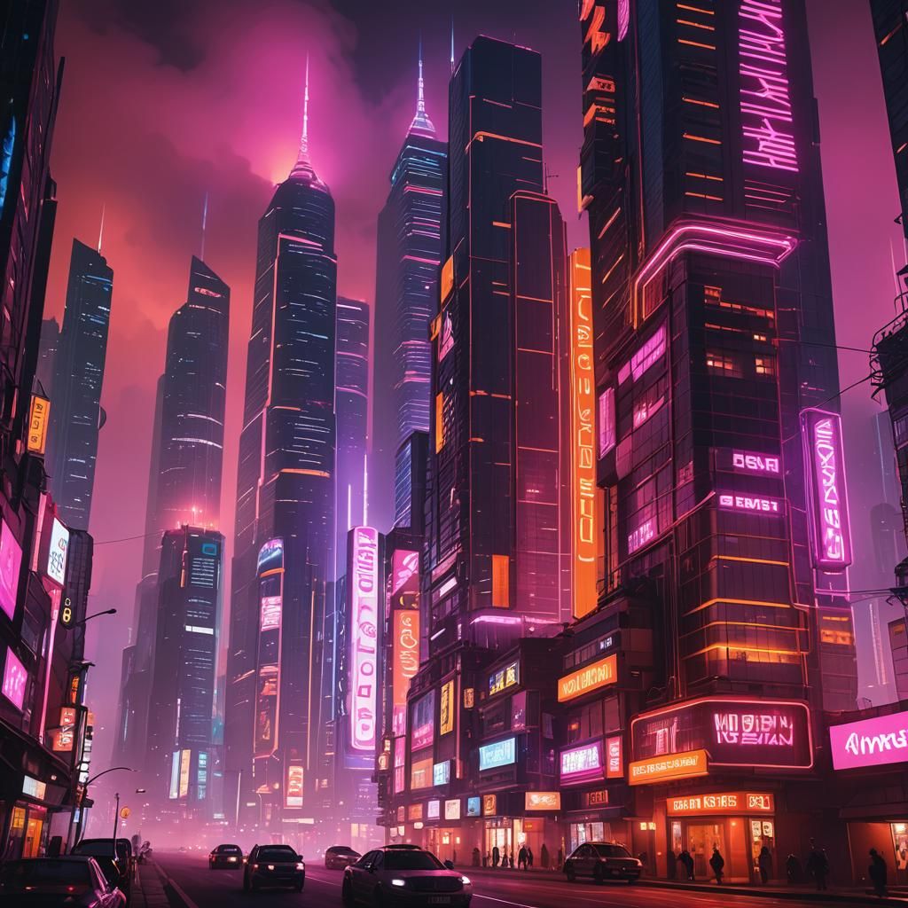 Futuristic Venus Cityscape in Neon Noir Style