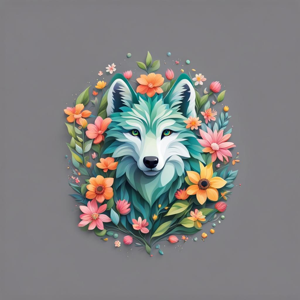 Aurora Logo with Floral and Animal Lettering