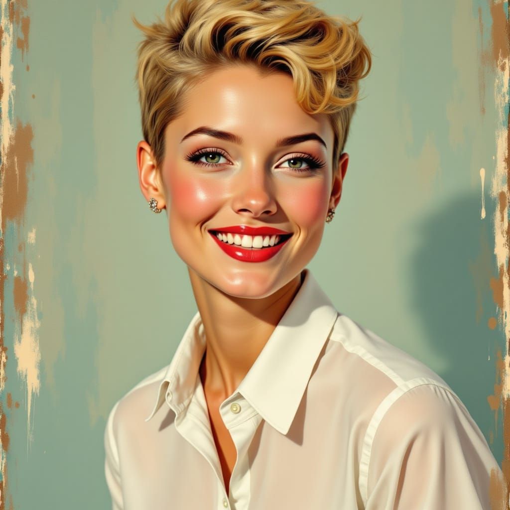 Sultry Pin-Up Girl in Retro Style