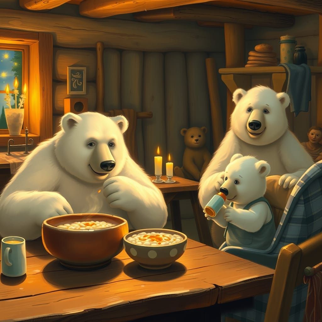 Warm Cozy Evening in Rustic Wooden House with Gentle Father ...