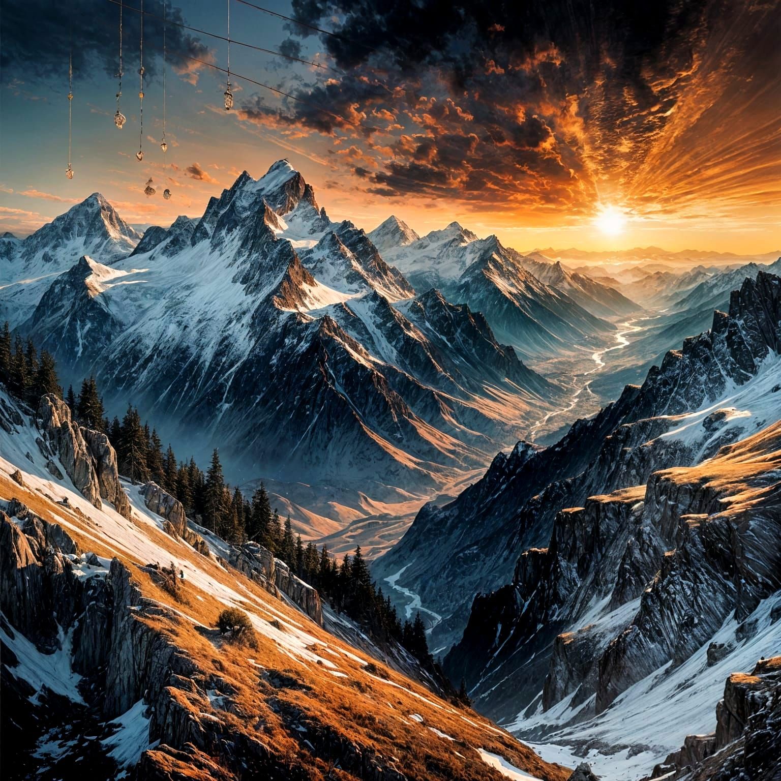 Surreal Alpine Dawn