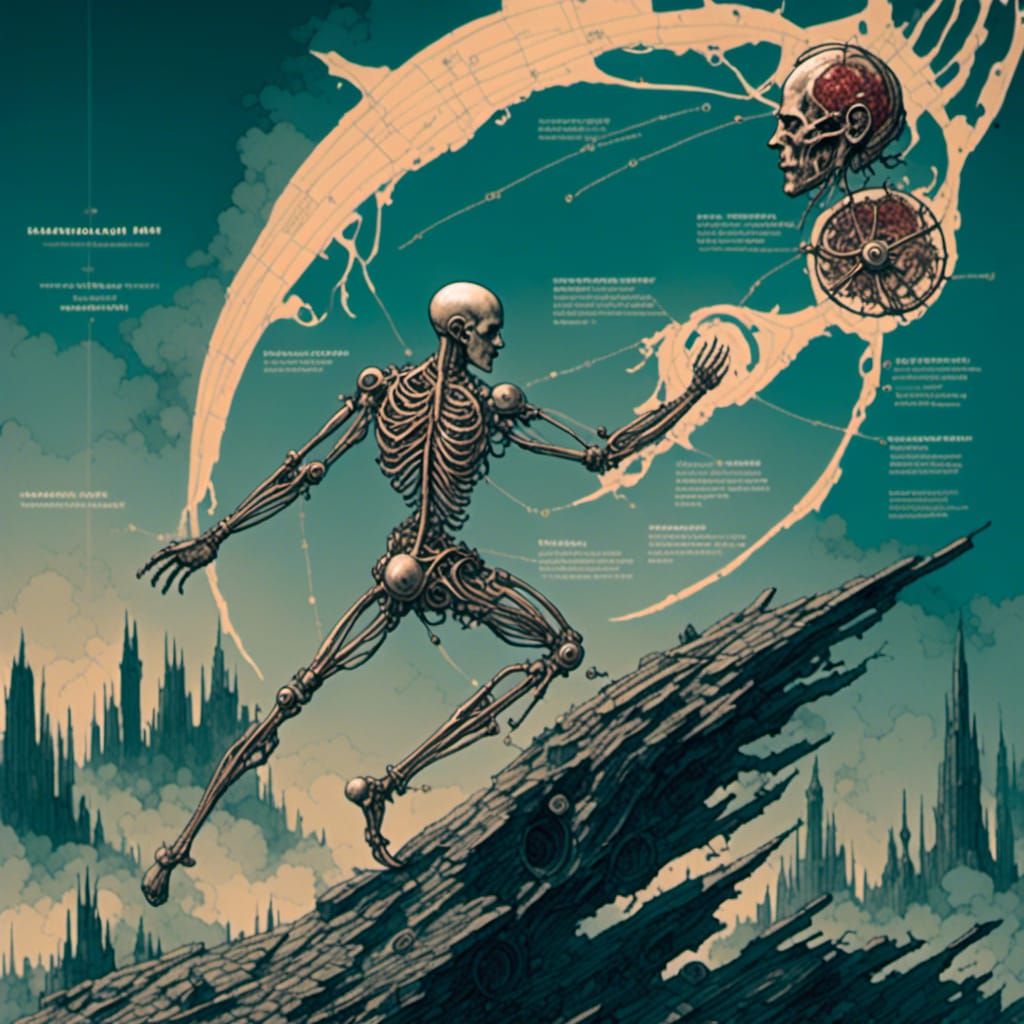 Steampunk Bioarmor Anatomy Diagram Concept Art