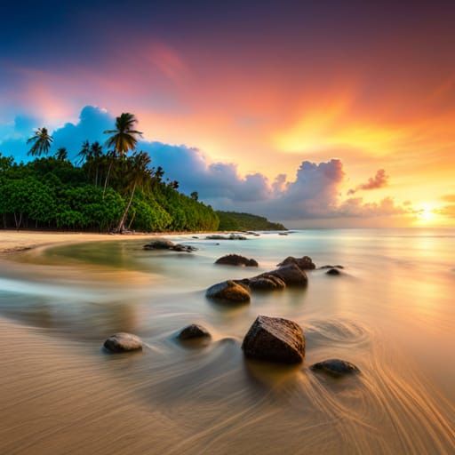 Tropical Beach Panorama in High Resolution