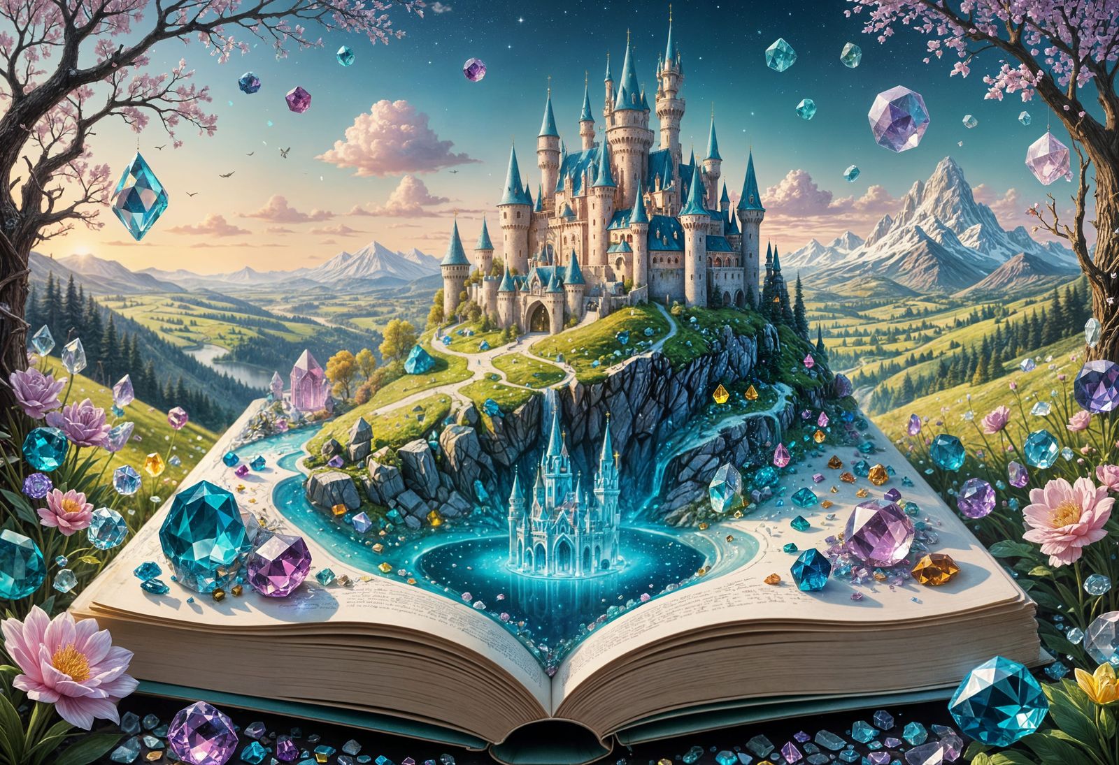Enchanted Crystal Realm from a Whimsical Masterpiece