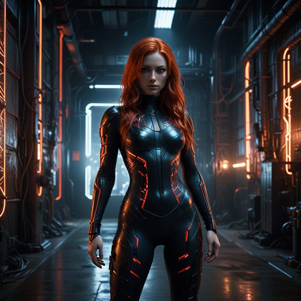 Cyberpunk Goddess in Neon Shadows