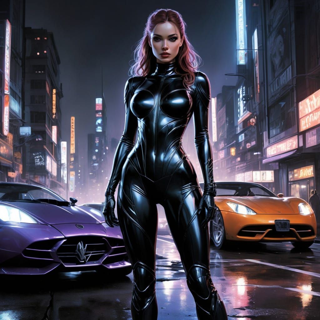 Venom Girl in High-Fashion Comic Book Art