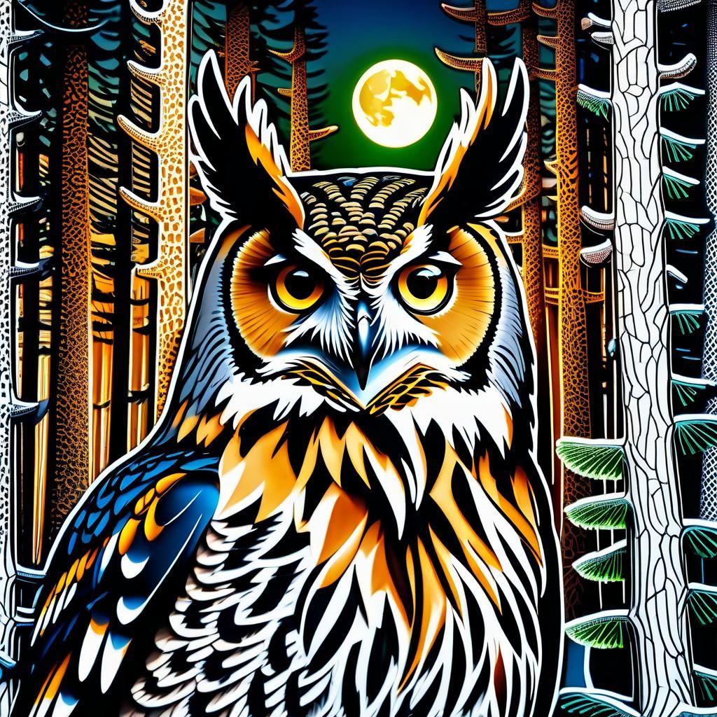 Double Exposure Forest with Animal Designs