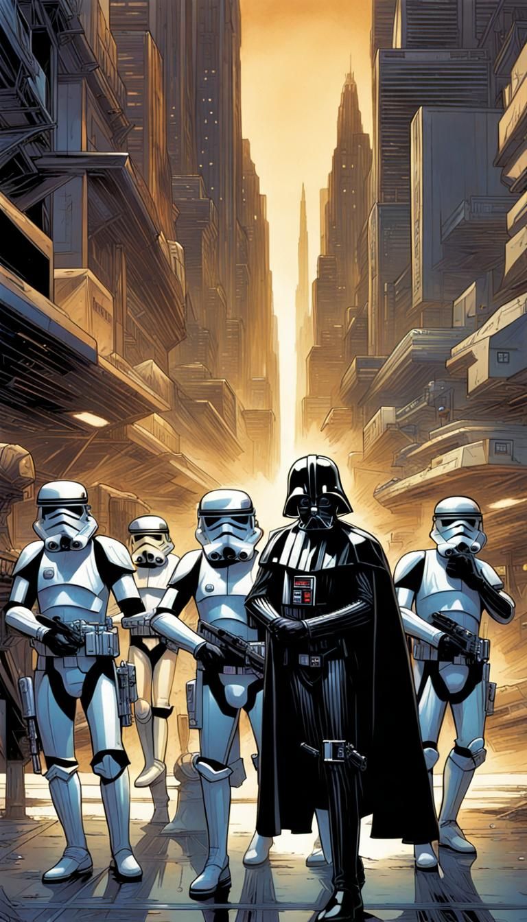 Clone Police Force on Coruscant, Comic Book Art