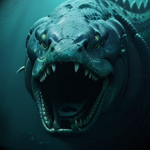 Gargantuan Moray Eel Sea Monster in Cinematic Hyperrealism