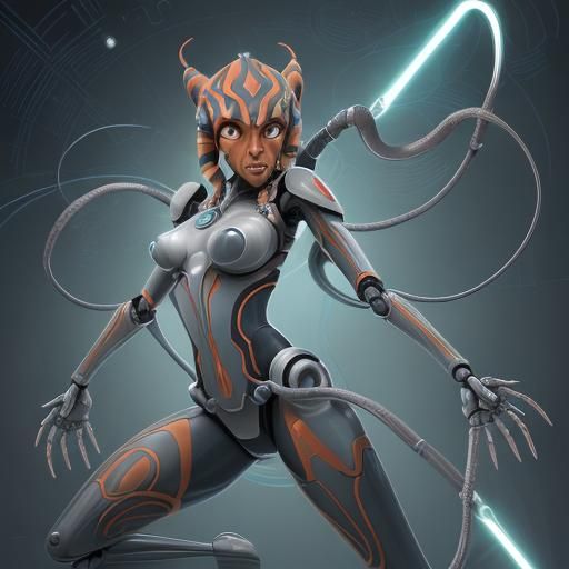 Robotic Tentacle Ahsoka Tano in Anime Style