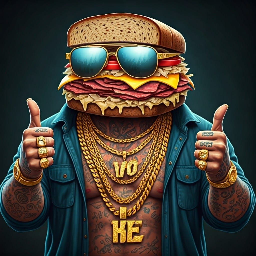 Luxurious Reuben Sandwich Rapper Flies High with Gold Chains...