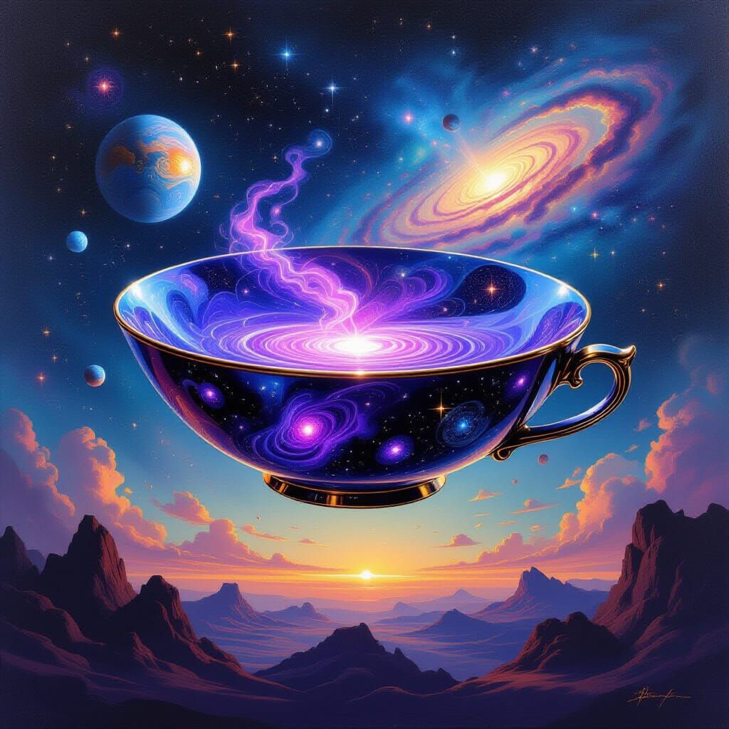 Cosmic Saucer Levitating in Nebula