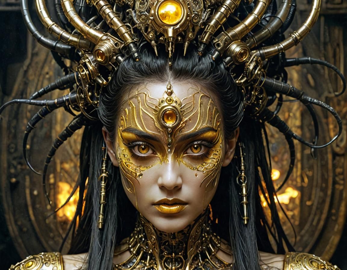 Cybernetic Fire Princess – H. R. Giger, Salvador Dali, Ernst Fuchs and Erich von Däniken Art – 05