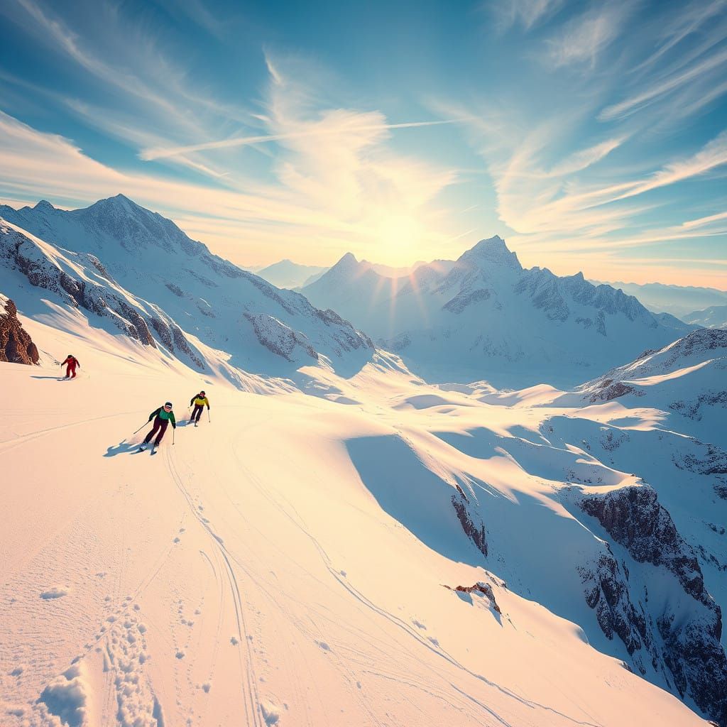 Breathtaking Snow-Capped Mountain Landscape in Vibrant Matte...