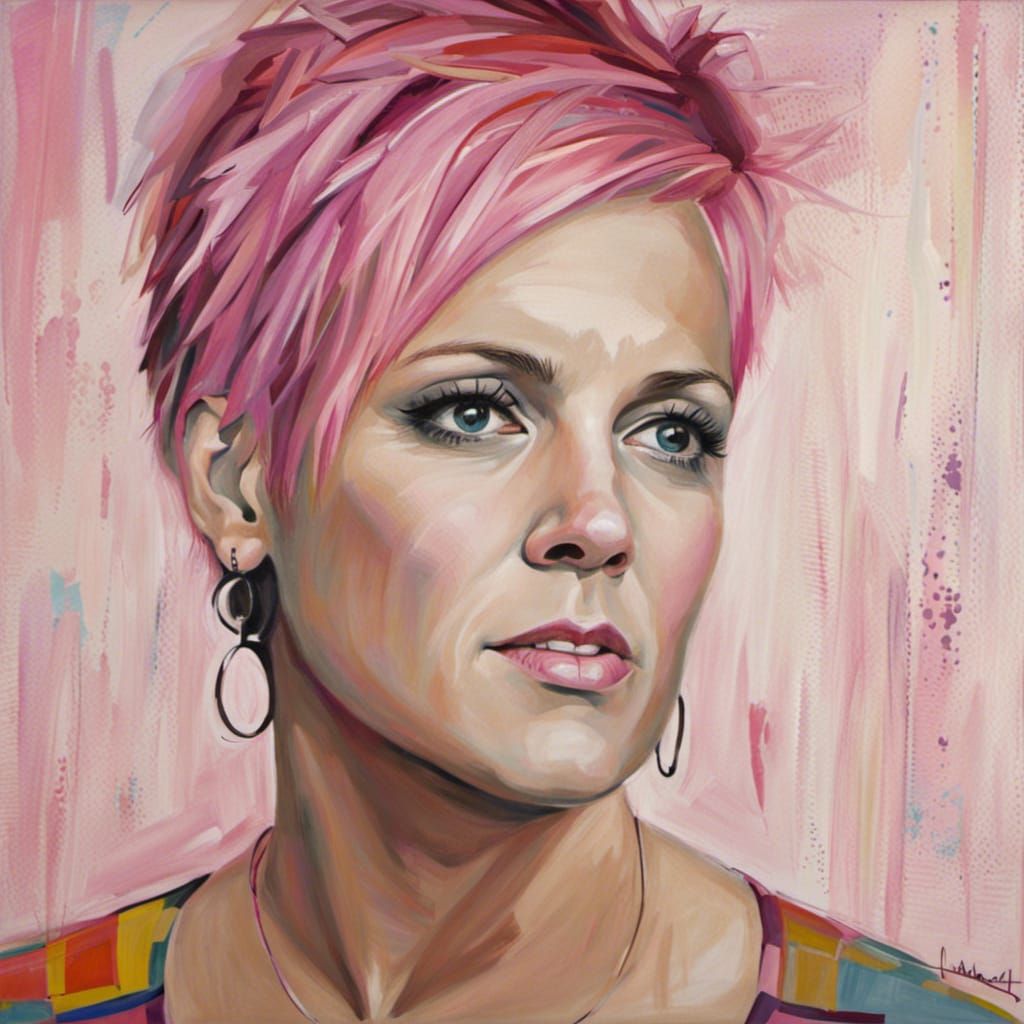 Pink Portrait in Linda McCartney's Style