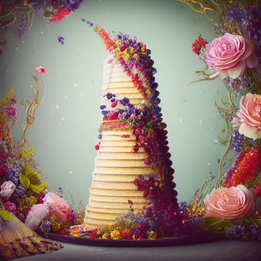 Magnificent Multi-Layer Cake in Storybook Style