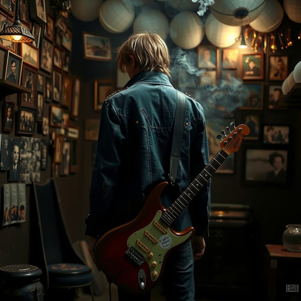 Rebel in a Smoky Room with Guitar