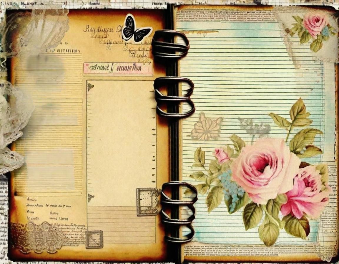 Shabby Chic Vintage Journal Page