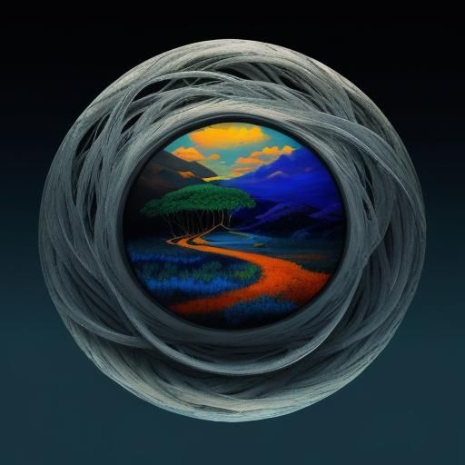 Crossroads of Choice: Surreal Landscape in Vivid Colors