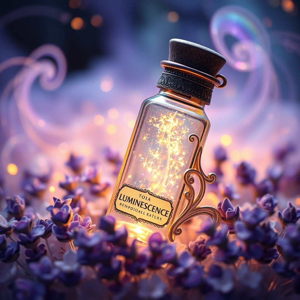 Ornate Vial Filled with Shimmering Starlight