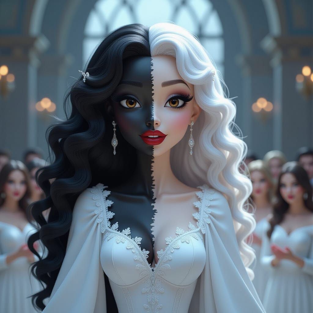 Ebony and Ivory Chimera Songstress in Death Metal Style