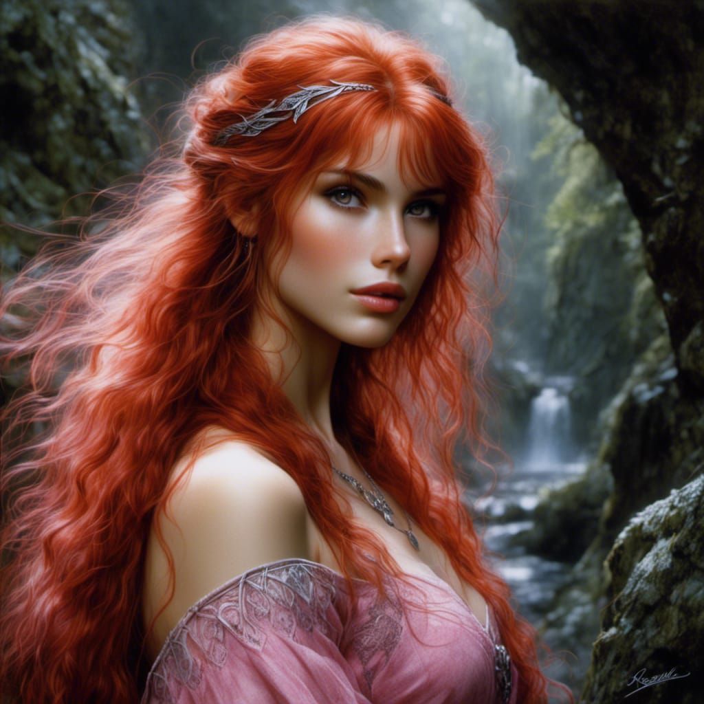 Beautiful Elf Portrait with Red Hair