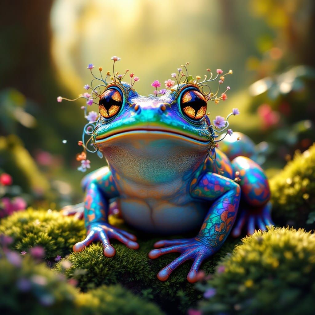 Whimsical Forest Amphibian Portrait