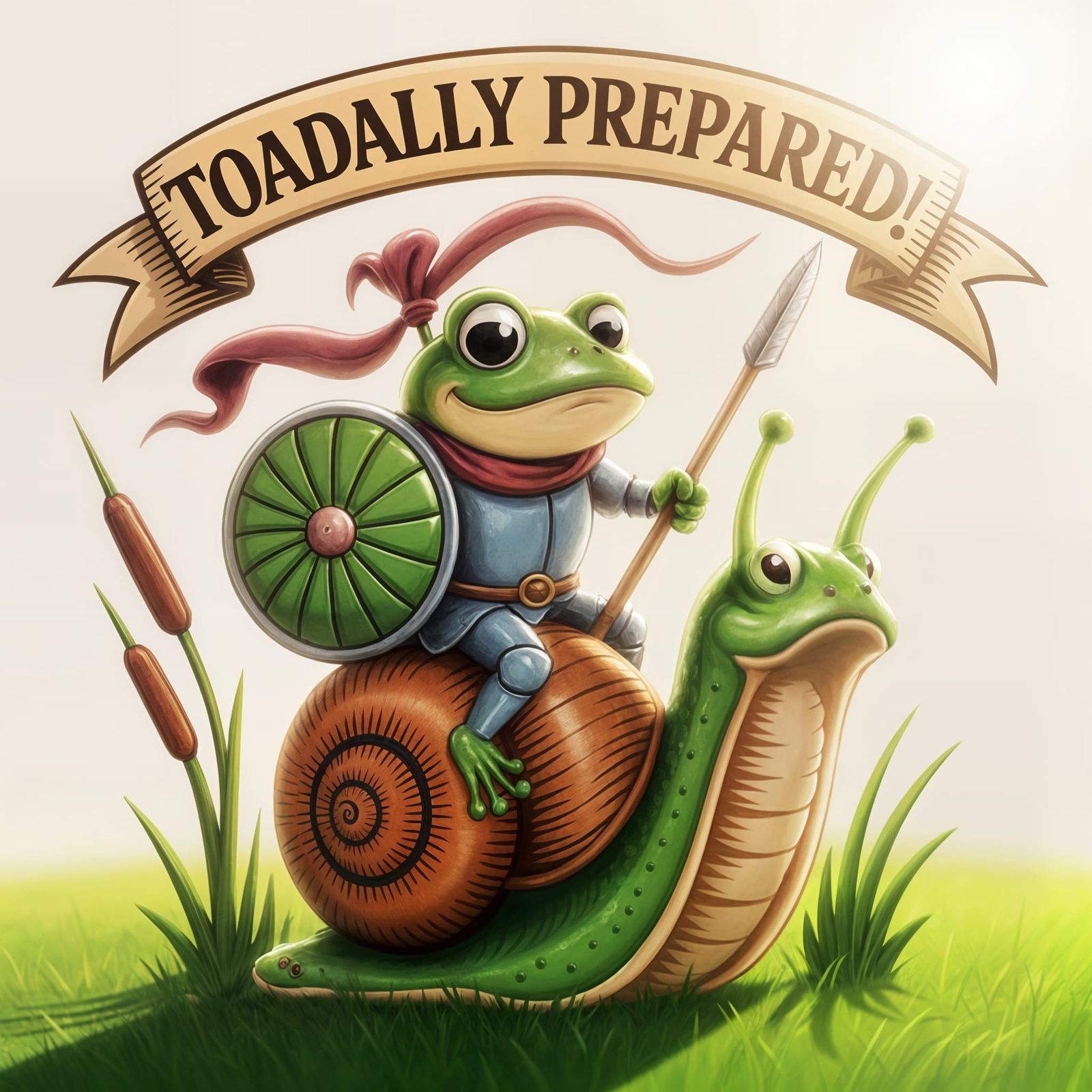 Frog Knight Rides Snail into Battle