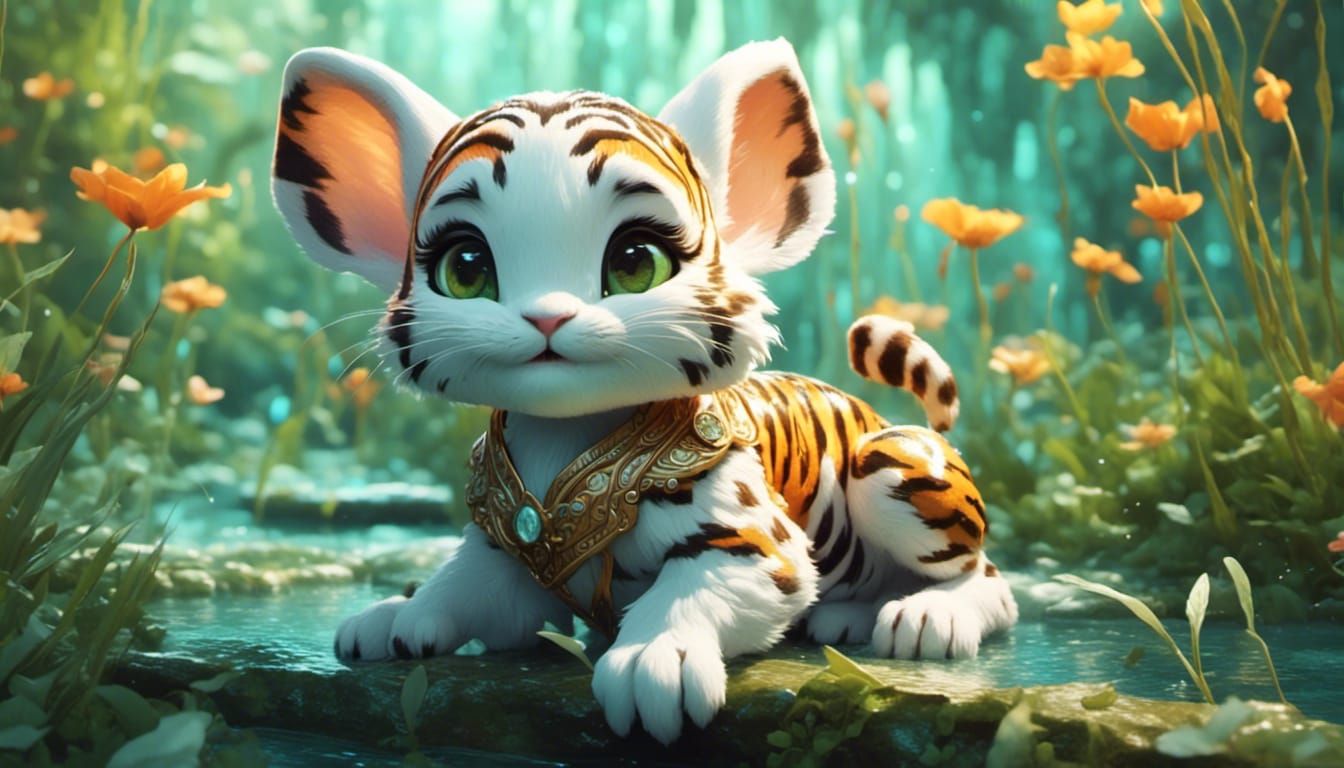 Adorable Rabbit Rides a Tiger: Detailed Concept Art